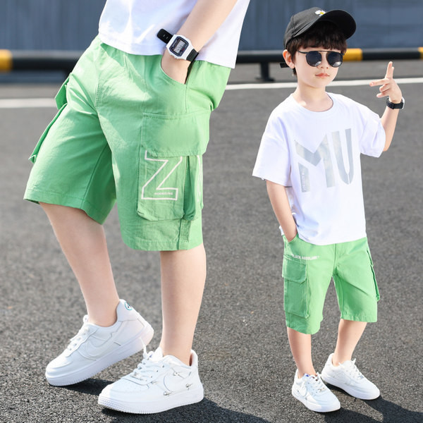 Модерни 3/4 панталони с голями странични джобове за момчета