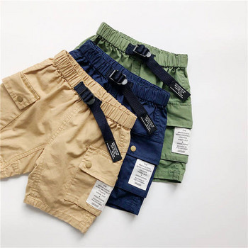 Ежедневни детски панталони с колан и джобове
