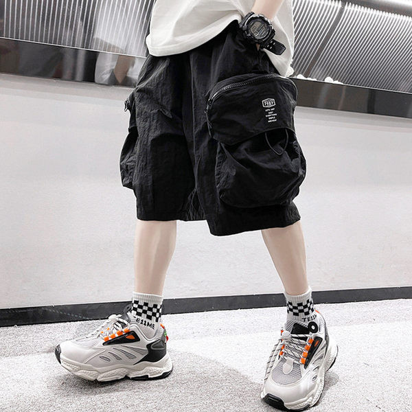 Къси детски панталони с джобове - широк модел 