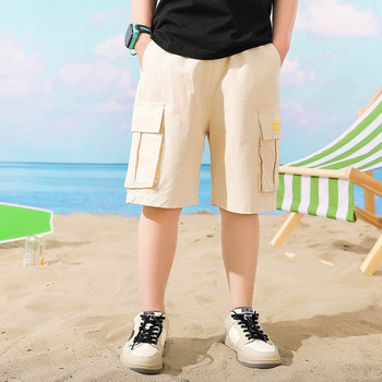 Детски летни къси панталони с джобове за момчета 