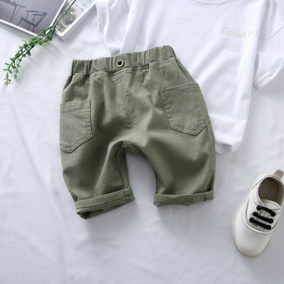 Детски 3/4 панталони с джобове и ластик за момчета