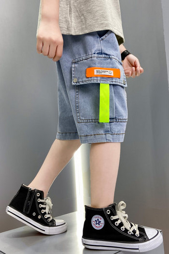Летни дънки със странични джобове за момчета