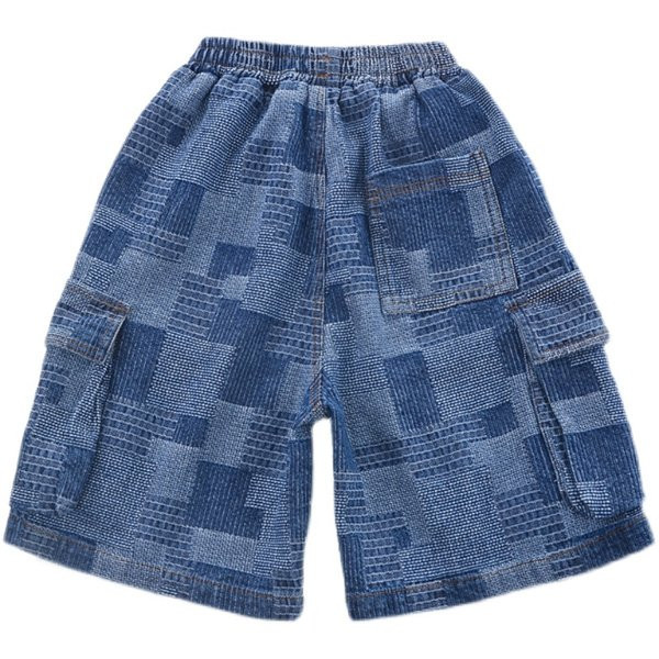 Детски  къси панталони с джобове и емблема 