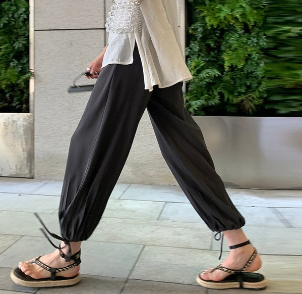 Дамски дълги панталони с връзки за бременни жени