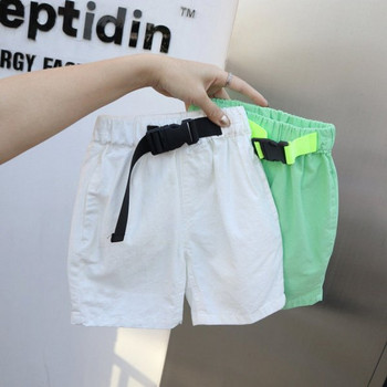 Детски летни панталони с колан и джобове
