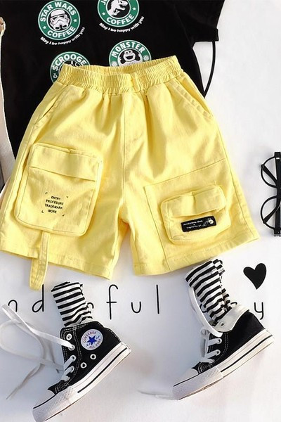 Широк модел детски панталони с джобове