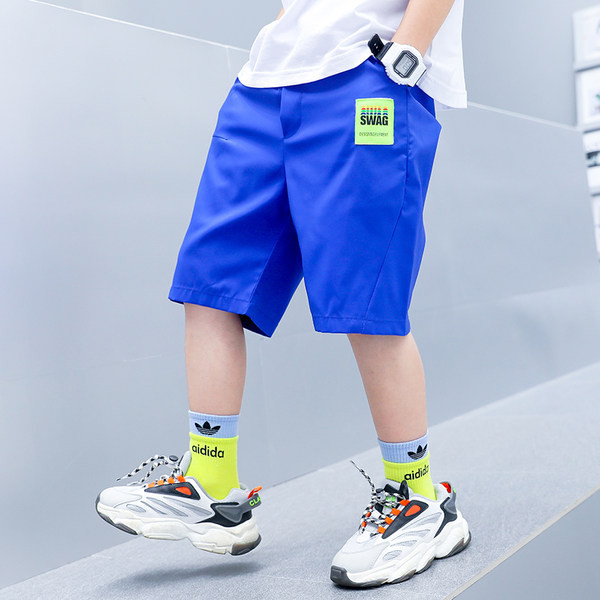 Детски къси панталони с щампа и джобове 