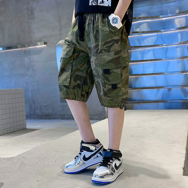 Детски камуфлажни панталони с джобове-за момчета