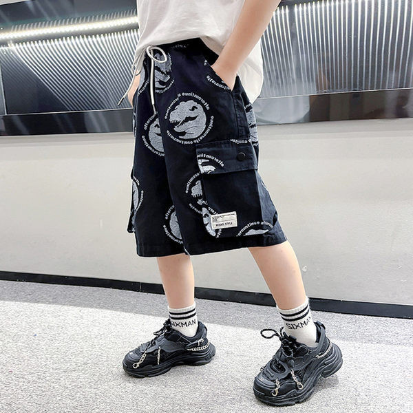 Детски панталони с апликация и джобове 