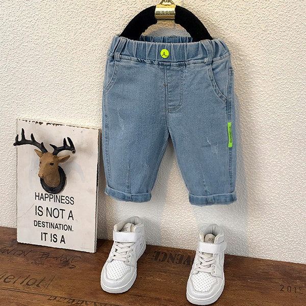 Детски дънкови панталони с ластик и джобове