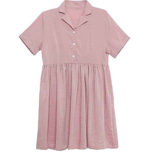 Ежедневна къса дамска рокля с копчета за бременни жени