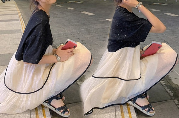 Stiilne naiste lõikega lühike kleit rasedatele