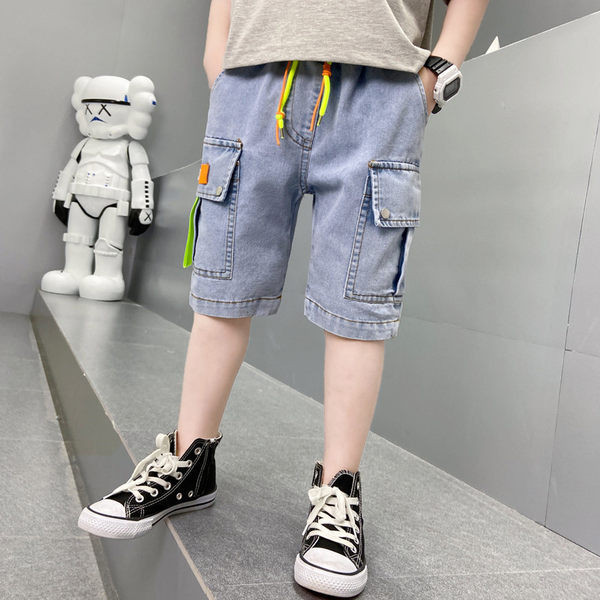 Laste vabaaja lipsudega teksapüksid