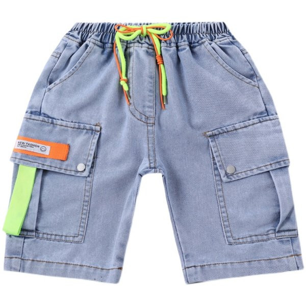 Laste vabaaja lipsudega teksapüksid