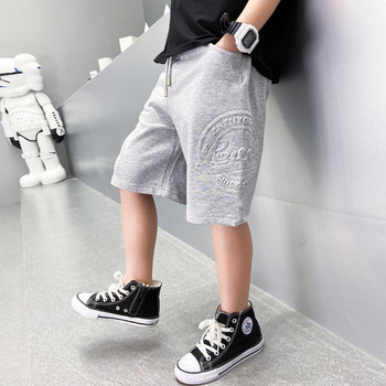 Детски ежедневни панталони с надпис и връзки-в два цвята