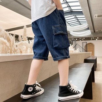 Детски къси панталони  от деним с джобове