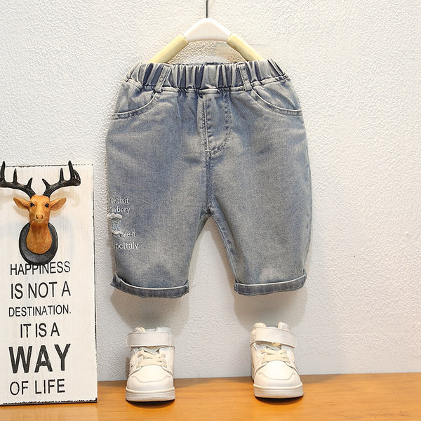 Laste 3/4 kummiku ja taskutega püksid