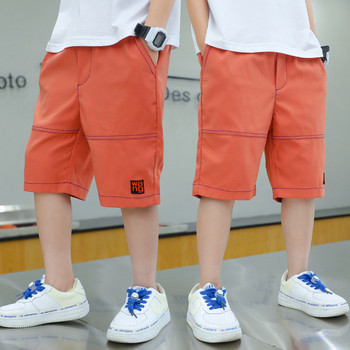 Детски летни шорти с джобове и надпис 