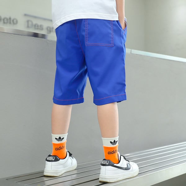 Детски летни шорти с джобове и надпис 