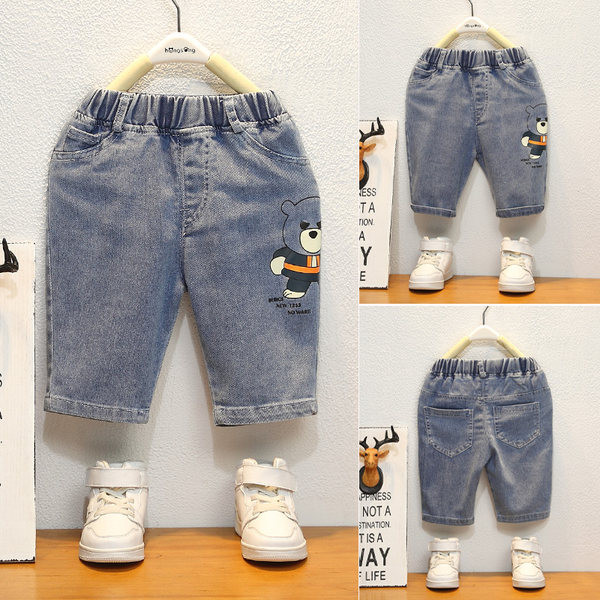 Детски панталон с апликация и ластик