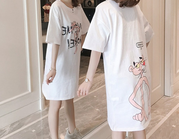 Női ruha egyenes modell felirattal terhes nők számára