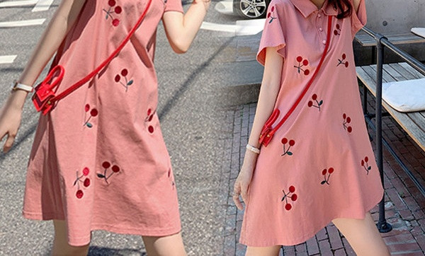 Дамска модерна рокля с копчета прам модел за бременни жени