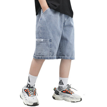 Детски дънкови къси панталони със страничен джоб 