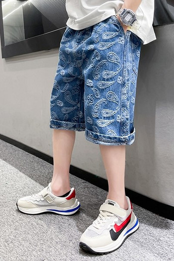 Детски ежедневни 3/4 панталони с джобове в син цвят - три модела