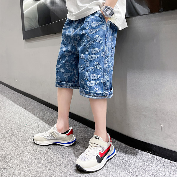 Laste vabaaja püksid 3/4 sinised taskud - kolm mudelit