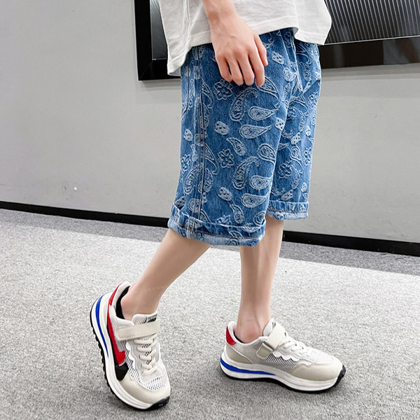 Laste vabaaja püksid 3/4 sinised taskud - kolm mudelit