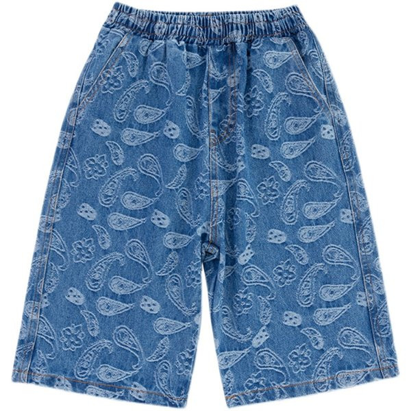 Laste vabaaja püksid 3/4 sinised taskud - kolm mudelit