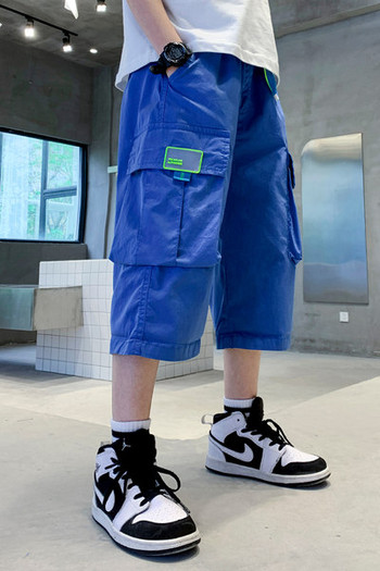 Модерни детски панталони с джобове-в син цвят