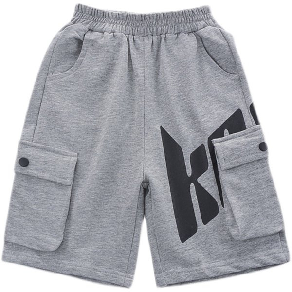 Gyermek rövidnadrág szürke és fekete zsebekkel