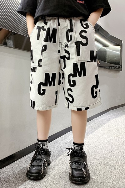 Детски летни къси панталони с надпис 