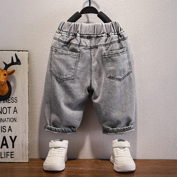 Детски 3/4 дънки с цветни букви за момчета