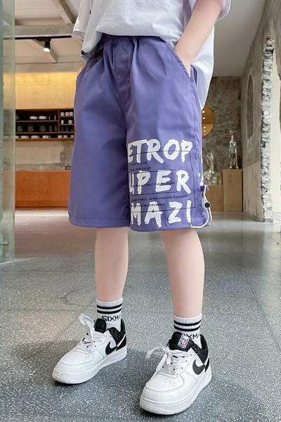 Детски къси панталони с надписи и ластична талия в няколко цвята