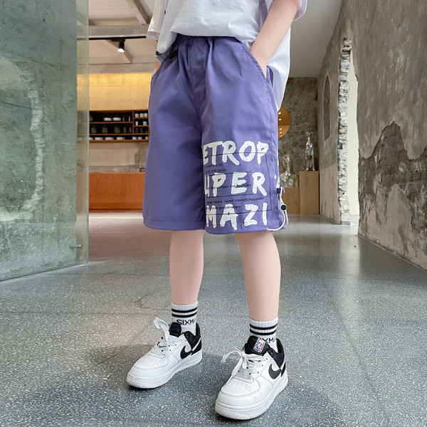 Детски къси панталони с надписи и ластична талия в няколко цвята