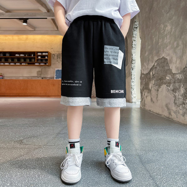 Къси детски панталони с надписи 