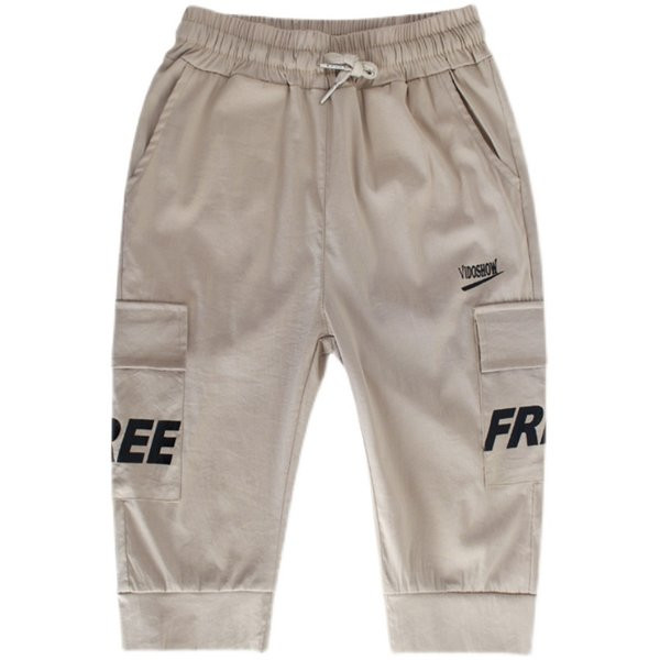 Laste vabaaja püksid lipsudega ja 3/4 pikkusega