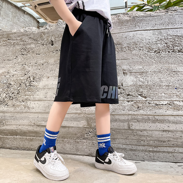 Детски къси панталони с надпис и ластична талия 