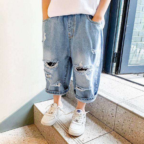 Laste rebenenud motiividega teksapüksid