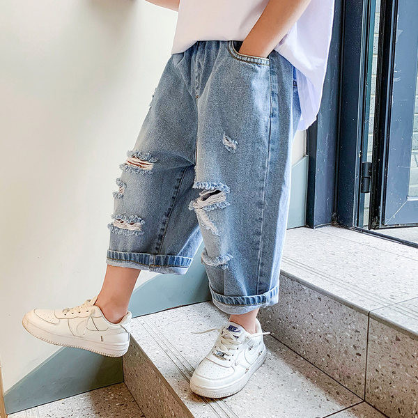 Laste rebenenud motiividega teksapüksid