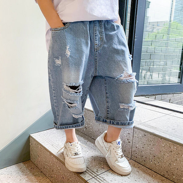 Laste rebenenud motiividega teksapüksid