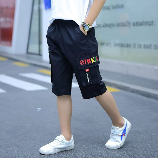 Uus mudel püksid poistele cargo stiilis värvilise aplikatsiooniga taskutel