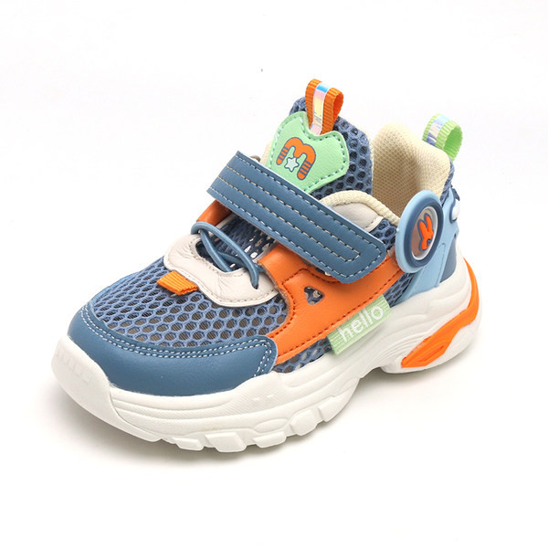 Модерни бебешки маратонки от еко кожа и мрежеста материя