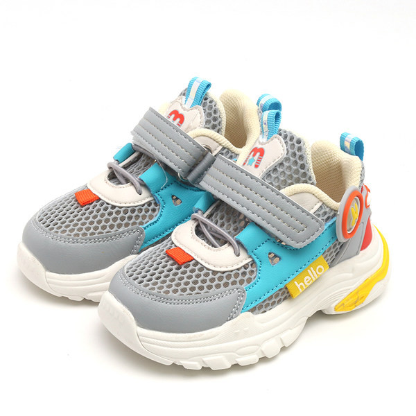 Модерни бебешки маратонки от еко кожа и мрежеста материя