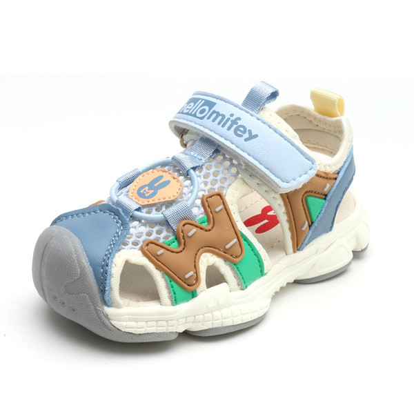 Бебешки сандали с велкро лепенки и мрежа