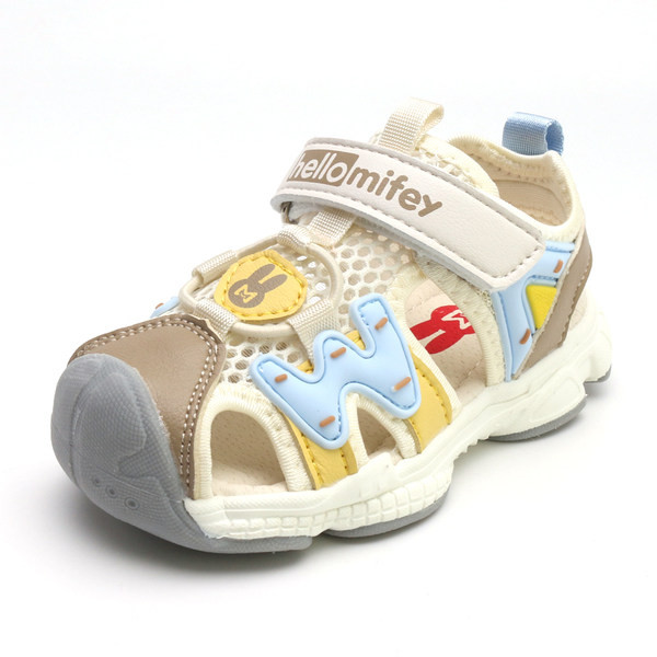 Бебешки сандали с велкро лепенки и мрежа