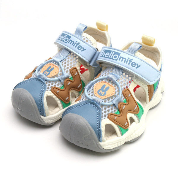 Бебешки сандали с велкро лепенки и мрежа