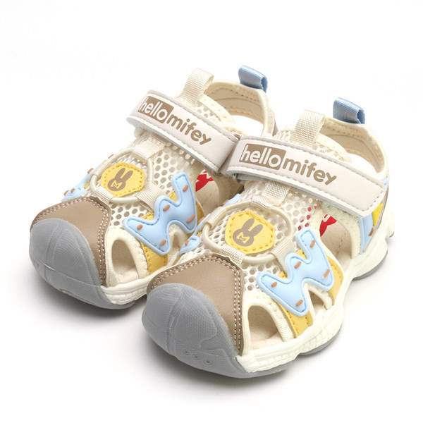 Бебешки сандали с велкро лепенки и мрежа